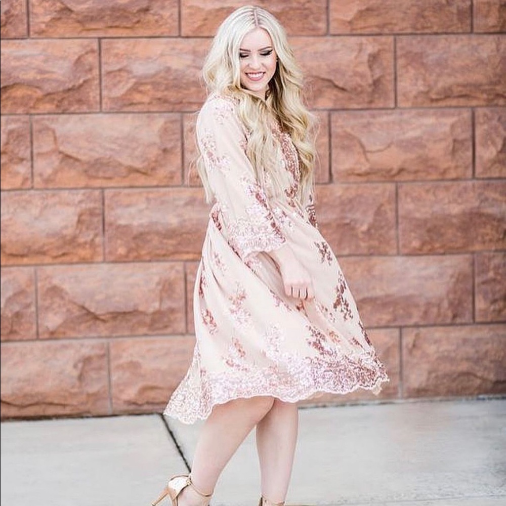 Rose Gold Sequin Dress